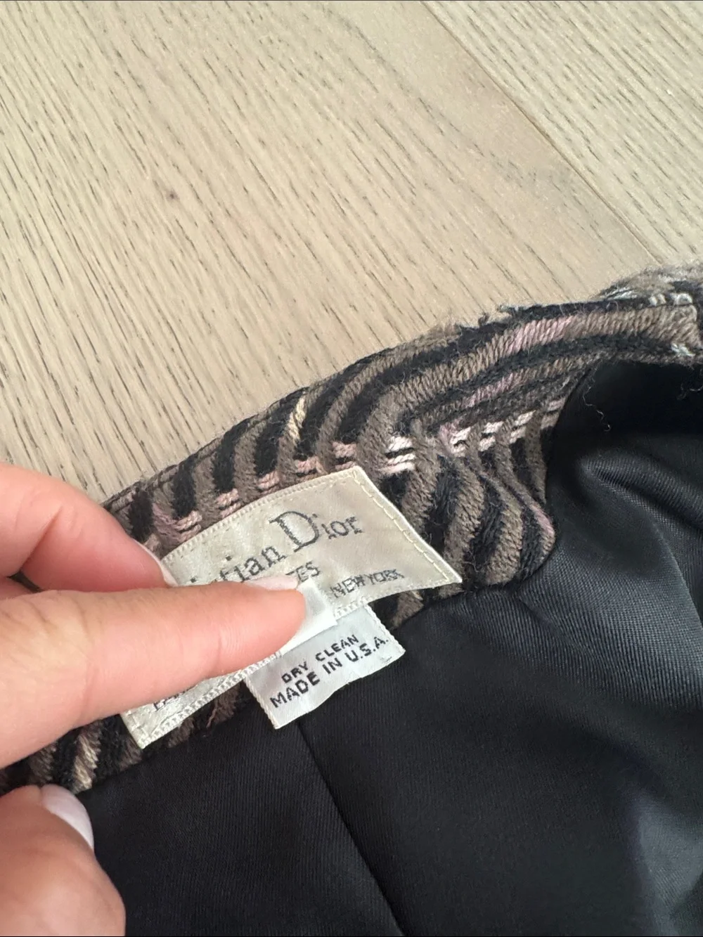 Dior Black Tweed Striped Button Jacket